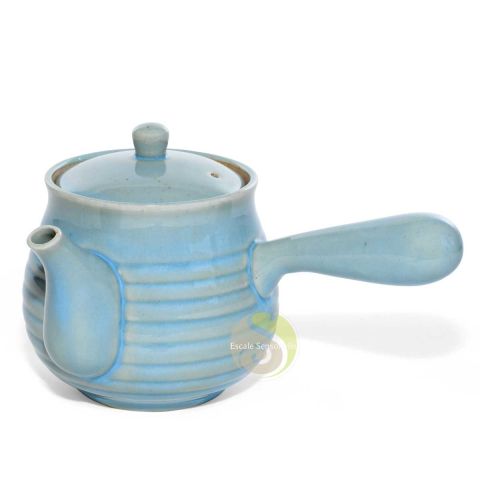 Théière porcelaine 500ml yokode kyusu céramique bleu ciel filtre amovible inoxydable Mizu