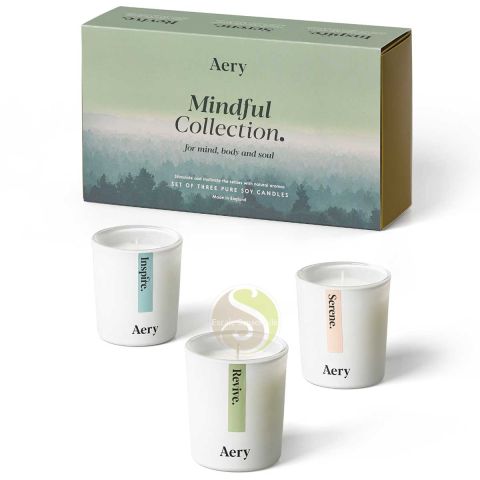Coffret cadeau Mindful Aery Living bougie luxe 100% recyclable