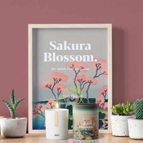  Sakura Blossom bougie luxe cerise, agrumes et pêche