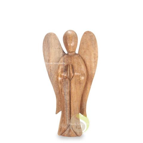 ange gardien bois statue spirituelle messager divin