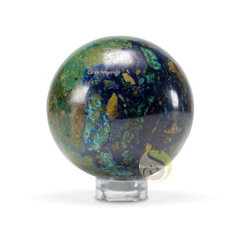 Sphère azurite malachite pierre minérale collection lithothérapie