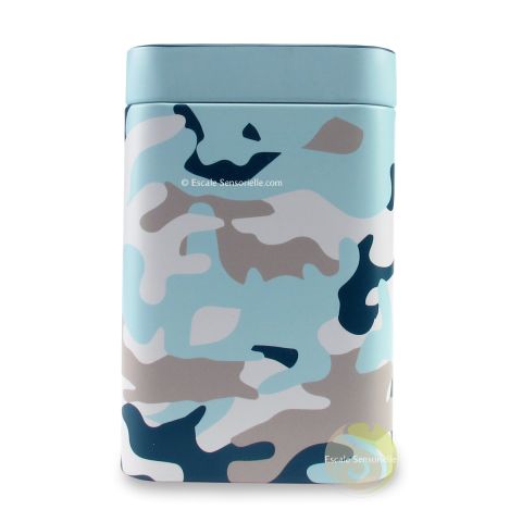 Boite hermétique à thé camouflage bleu Eigenart protection humidité