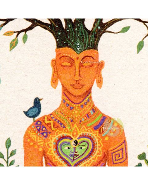 Carte postale arbre Bouddha