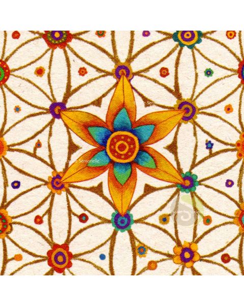 Carte postale fleur de vie mandala