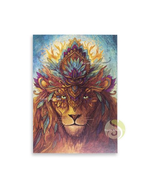 Carte postale lion bio en papier bio dégradable et encre naturelle
