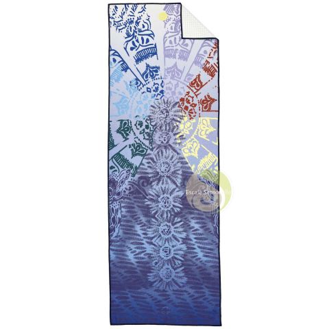 Serviette anti-dérapant chakra blue tapis de yoga yogitoes