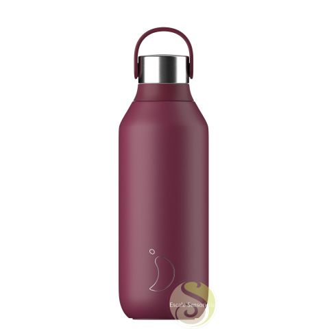 Bouteille de voyage isotherme serie 2 Chilly's bottle plum red
