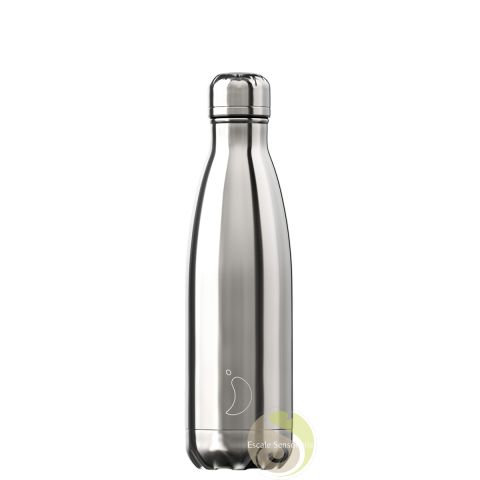 Gourde isotherme Chilly's chrome silver 500ml bouteille isotherme