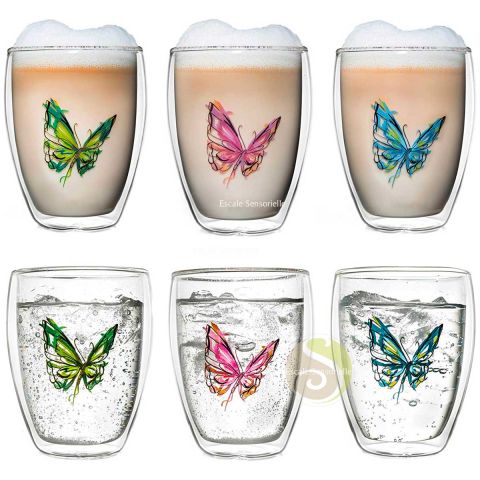 Coffret 6 verres double paroi Creano collection Colourfly