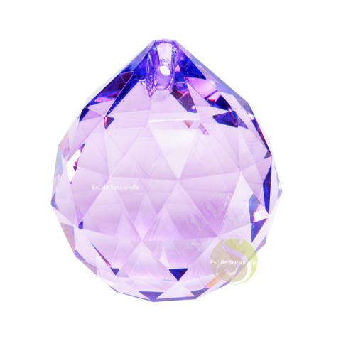 Boule de cristal facettée violette
