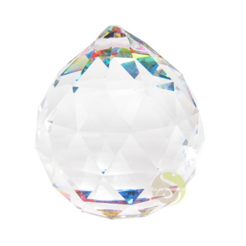 Boule de cristal facettée multicolore