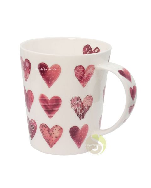 Mug hearts bone china 500ml Cupti pour thé ou infusion 