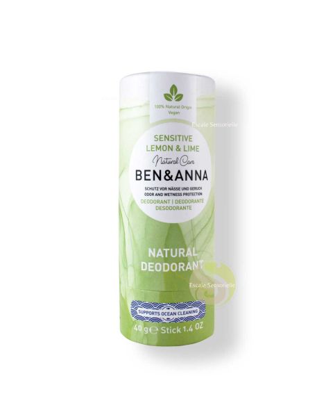 Déodorant lemon et lime sensitive bio sans aluminium Ben & Anna vegan