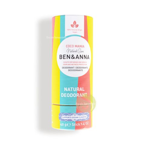 Déodorant 100% naturel bio stick tube coco mania Ben & Anna certifié natrue et vegan 