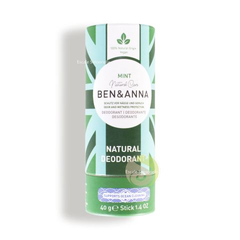 Déodorant solide bio stick tube menthe Ben & Anna certifié natrue et vegan 100% naturelle