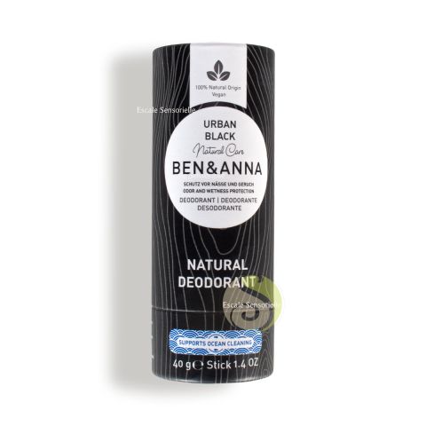 Déodorant bio stick tube urban black Ben & Anna certifié natrue et vegan 100% naturel
