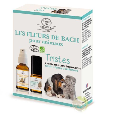 Fleurs de Bach Bio pour animaux tristes Élixirs & Co solution naturelle