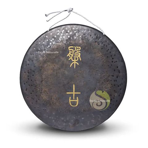 Gong terre de guérison couleur Ø 55 cm bronze à suspendre pour yoga ou méditation