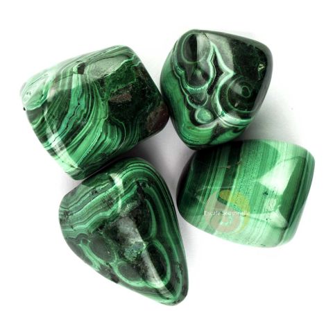 Malachite pierre roulée minérale verte lithothérapie courage