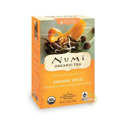 Thé blanc orange épicée Bio Numi tea sans arôme ajouté