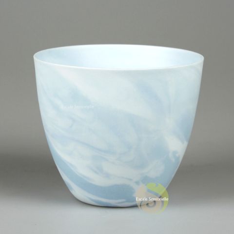 Photophore céramique marbré bleu & blanc