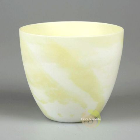 Photophore céramique marbré jaune & blanc