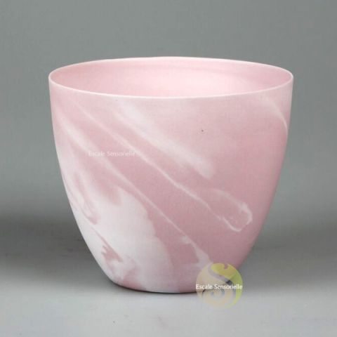 Photophore céramique marbré rose & blanc