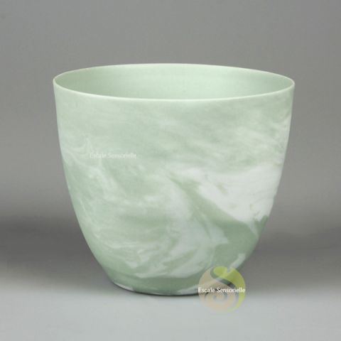 Photophore céramique marbré vert & blanc