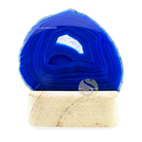 Tranche d'agate bleue minéraux bienfaits vertus pierre minérale