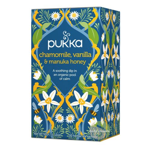 Camomille vanille miel de manuka Pukka tisane bio ayurvédique