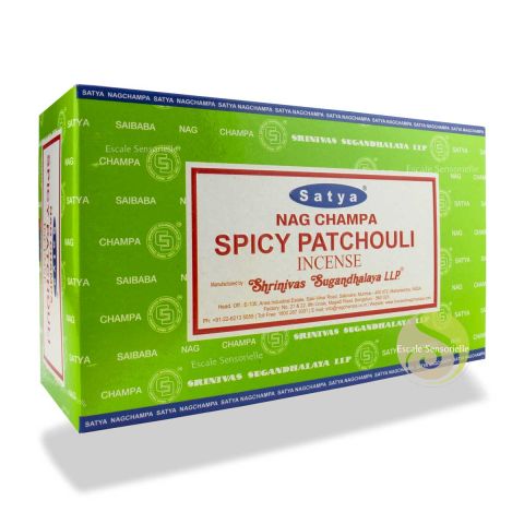 Spicy patchouli Satya encens naturel indien parfum de bois, de racines, de patchouli et de résines