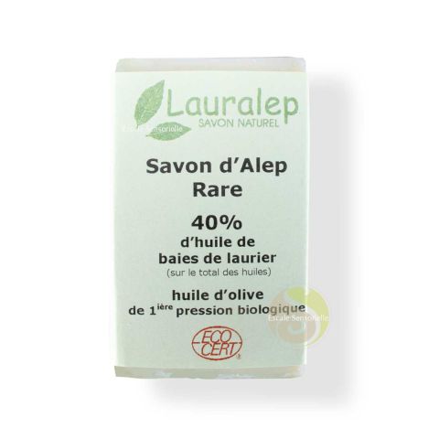 Savon d'Alep Bio Lauralep 40% rare huile de laurier peaux sensibles