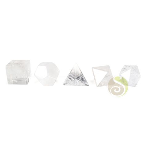 Solides de Platon cristal de roche géométrie sacrée 5 éléments