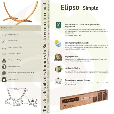 Support pour hamacs simple elipso