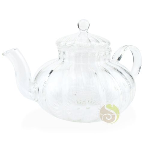 Théière filtre transparent verre 450ml éclosion fleur de thé