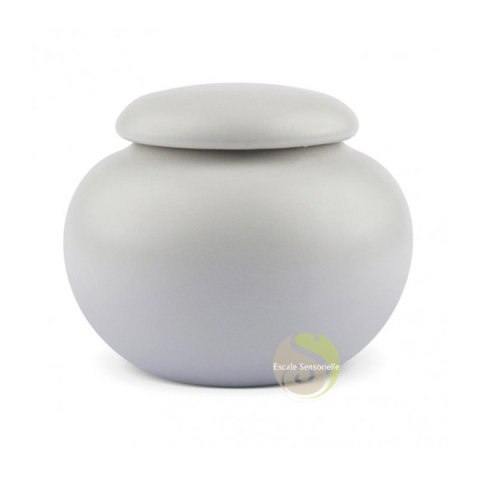 Boite conversation thé ronde japonaise céramique Chikyuu gris pastel 210ml 