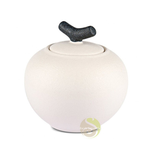 Boite à thé blanche finition sablé 300ml porcelaine émaillée