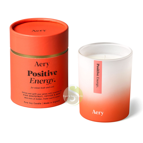 Positive Énergie bougie luxe Pamplemousse rose, vétiver et menthe Aery living