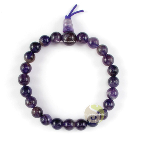 Bracelet mala améthyste tibétain bouddhiste