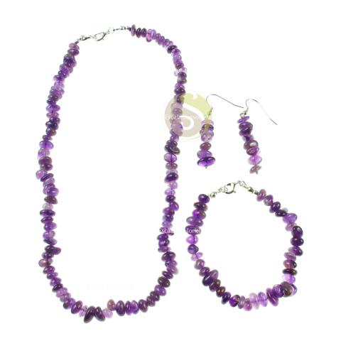 Parure de bijoux améthyste