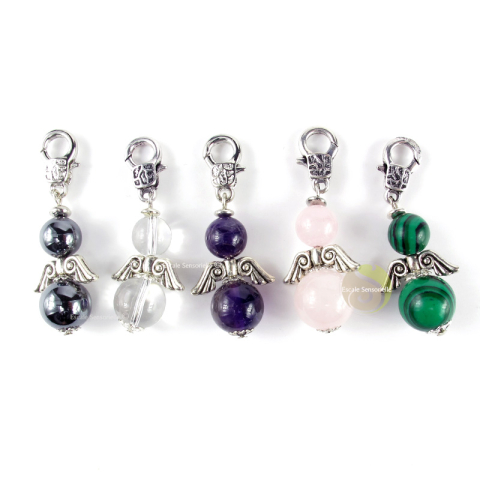 Charme ange pierre minérale pour bracelet bijoux