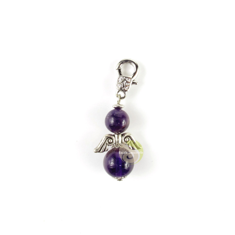 Charm ange améthyste pierre minérale pour bracelet bijoux