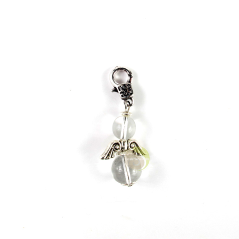 Charm ange cristal de roche pierre minérale pour bracelet bijoux