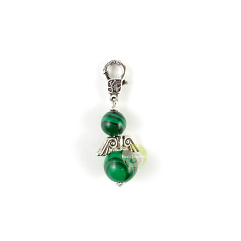 Charm ange malachite pierre minérale pour bracelet bijoux