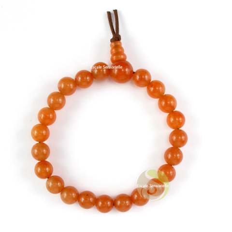 Bracelet mala aventurine rouge tibétain bouddhiste