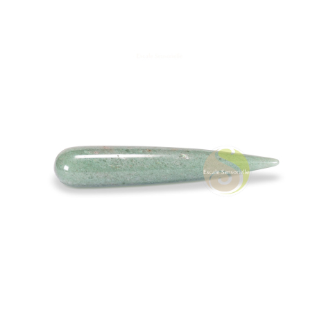 Bâton de massage aventurine verte de 90 à 100 mm avec boite de stockage