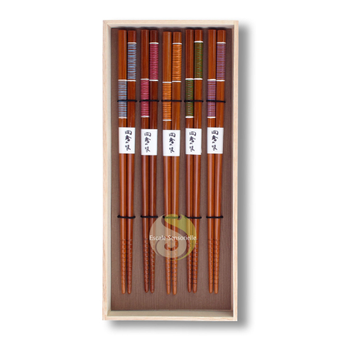 Set baguettes japonaises coffret cadeau bambou