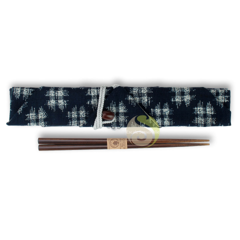 Housse à baguettes en tissu coton bleu marine fabrication japonaise