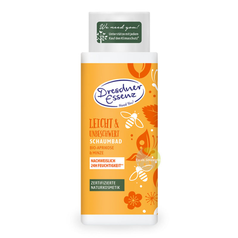 Bain moussant bio abricot et menthe Léger et sans soucis Dresdner Essenz