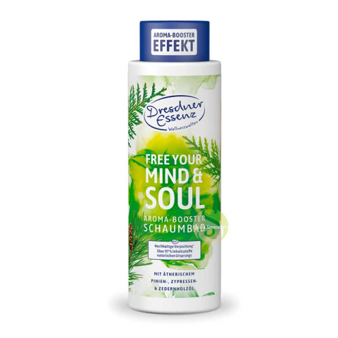 Bain moussant pin, cyprès et bois de cèdre Free your mind and soul Dresdner Essenz vegan